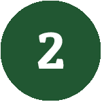 Forest green circle with number 2