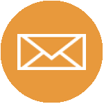 Email icon with envelope in sunflower gold circle