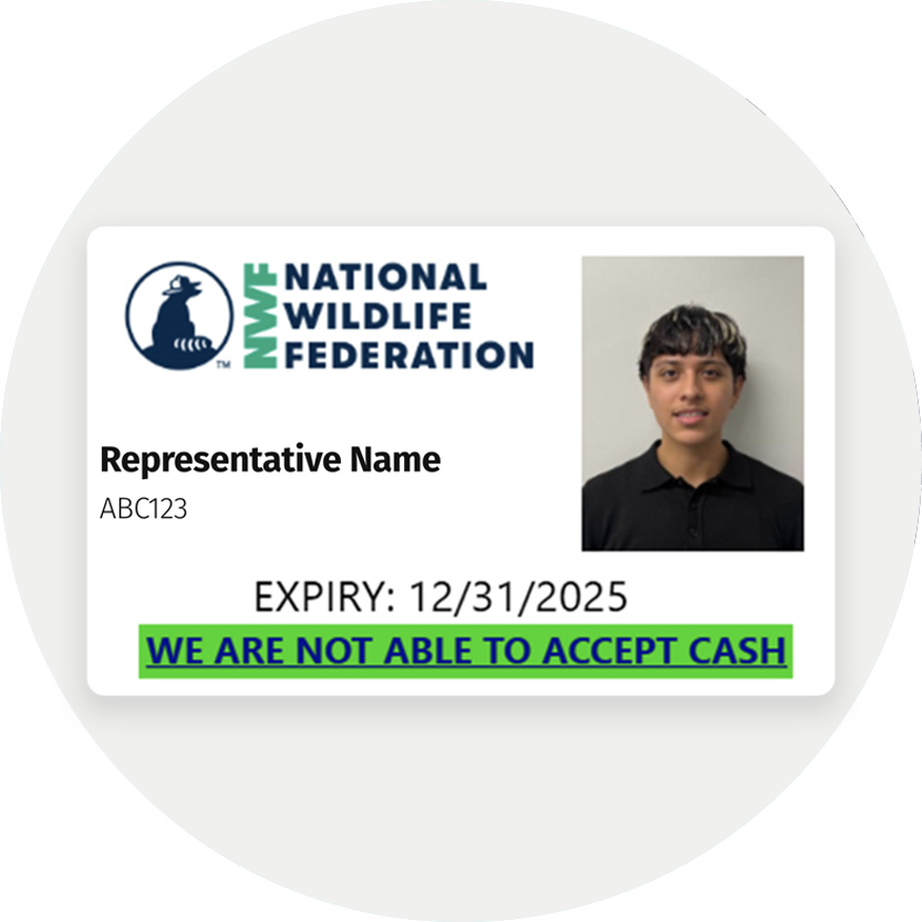 National Wildlife Federation Representative Sample ID Card