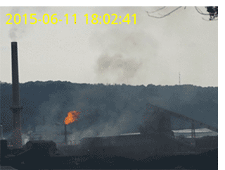 Pollution being emitted from coal processing plant