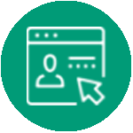 Webpage icon in fern green circle