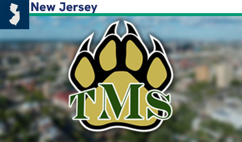 Tenakill Middle School logo with small map of New Jersey