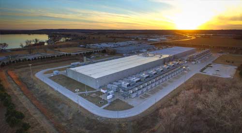 Aerial view of AI data center