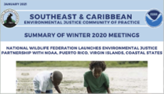 Southeast & Caribbean Environmental Justice Community of Practice Summary of Winter 2020 Meetings Report Cover