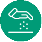 Hand planting seeds icon