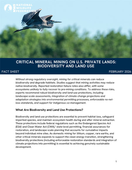 Critical Mineral Mining on Private Lands Fact Sheets