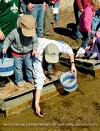An image of sturgeon streamside rearing.