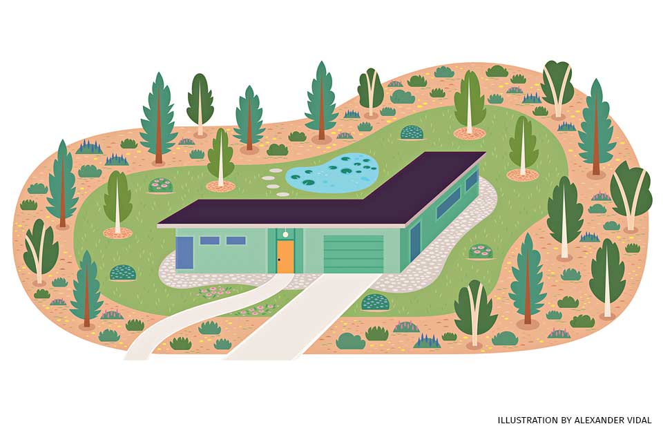 An illustration of a fire proof garden.