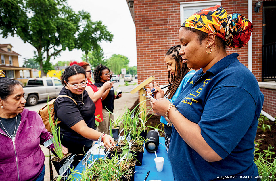 An image of a rain garden celebration.
