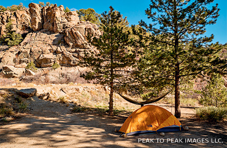 An image of a tent set up for camping in Colorado.