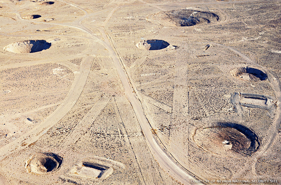 An image of craters in Yucca Flat.