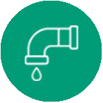 Faucet with water drop icon