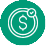 Dollar sign with check mark icon