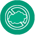 Cloud of pollution crossed out icon