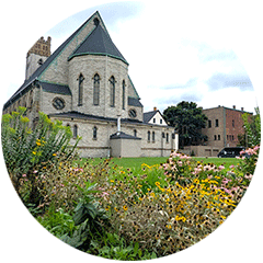 Garden outside of a church