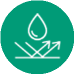 Drop of water bouncing off surface icon